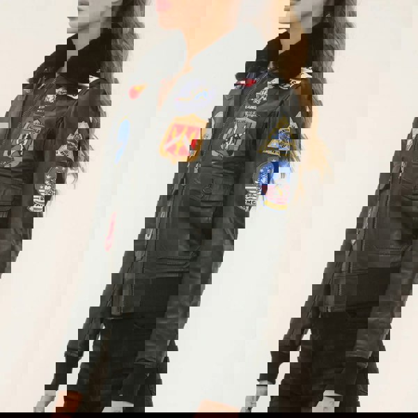 Leather Company Women's Real Leather Air Force A2 Flight Bomber Jacket