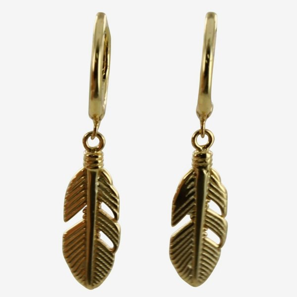 Feather Sterling Silver Sleeper Earrings - Reeves & Reeves