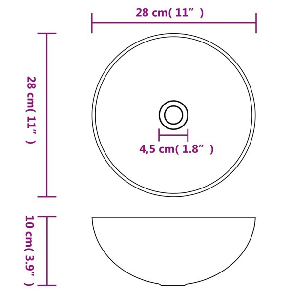 Berkfield Bathroom Sink Ceramic Matt Pink Round