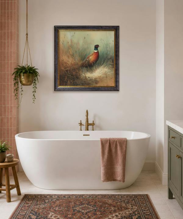 Exceptional Art Countryside Pheasant - Oxford Square Frame