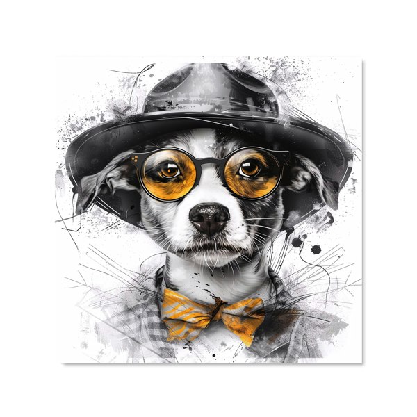 Warren Reed - Designer Stylish Jack Russell in Hat Kitchen Splashback