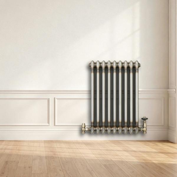 Monstershop Traditional 2 Column Radiator - 600 x 425mm - Raw Metal