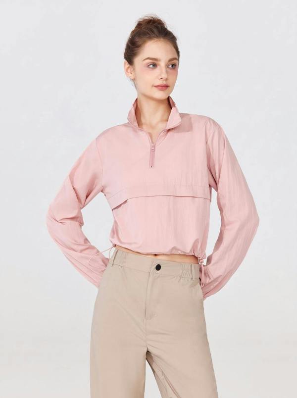 Anniou Windproof Track Pullover UPF50+ - pink
