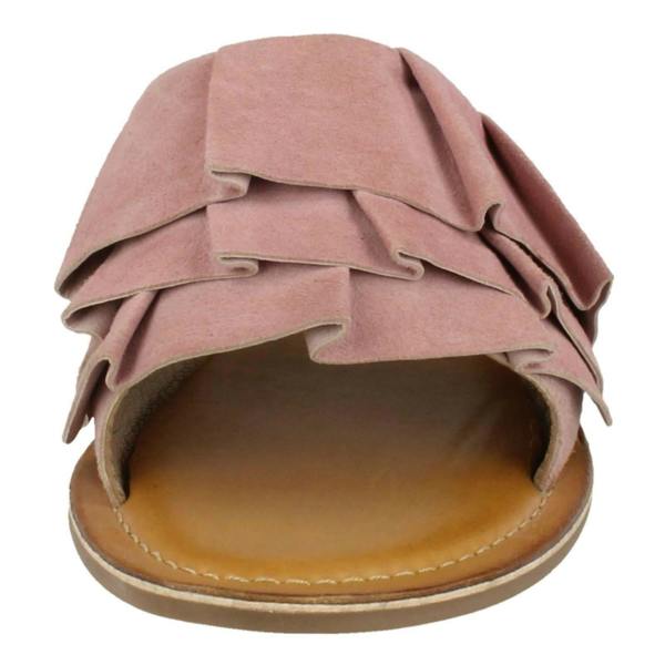 Leather Collection Ladies Leather Collection Frill Vamp Mules