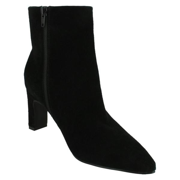 Spot On Ladies Spot On High Heel Leather Ankle Boots with Pointed Toe Inside Zip F51213