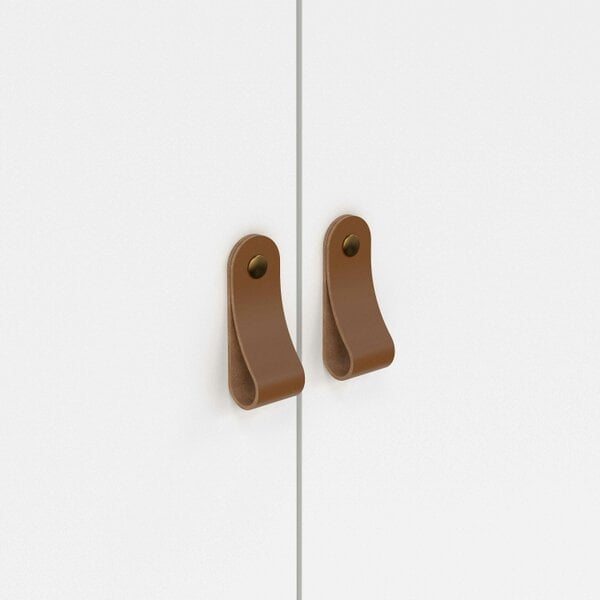 Wyld Haus Wildberry Matt White Wardrobe with 2 Doors Leather Handles