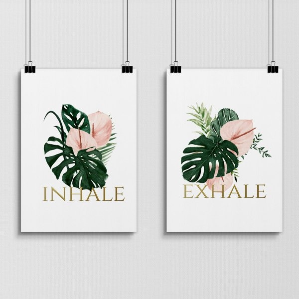 Relaxation wall art | set of 2 wall art for bathroom