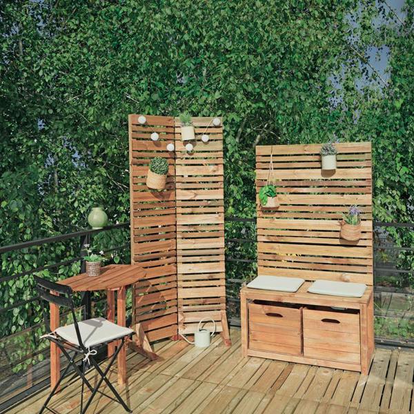 Cerland Memphis Wooden Bench with Trellis 1.6m Garden Bench with Storage Boxes