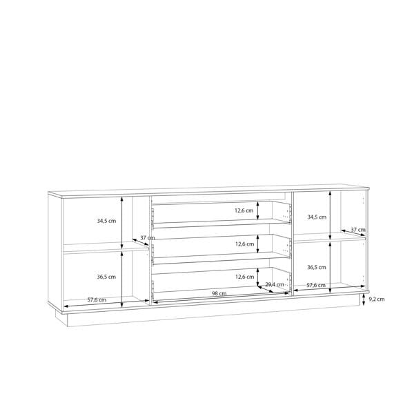 Furniture To Go Ganymede Large Sideboard with 3 Drawers & 2 Doors in Mauvella Oak and Sage