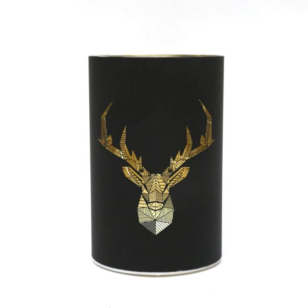 17cm Christmas Decorated Glass Vase LED Table Lamp with Stags Head Festive Scene image 5