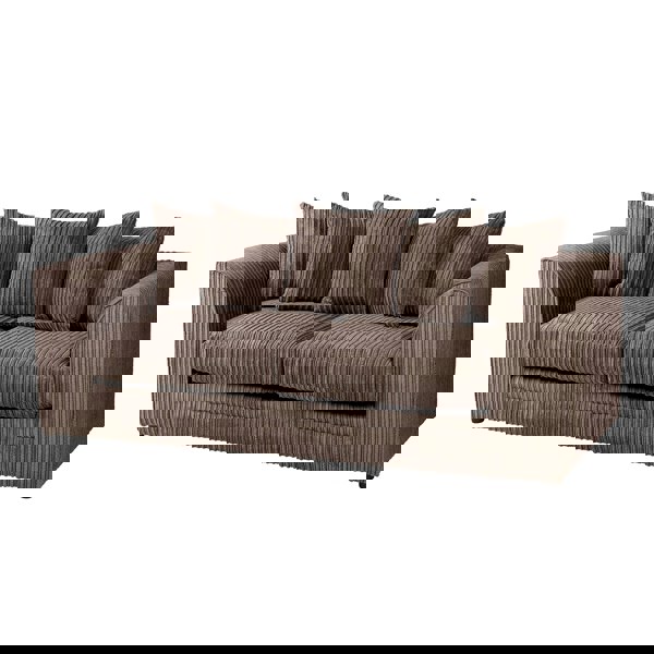 SQUAREBOXX Dylan Jumbo Cord 3+2 Seater Fabric Sofa in Chocolate