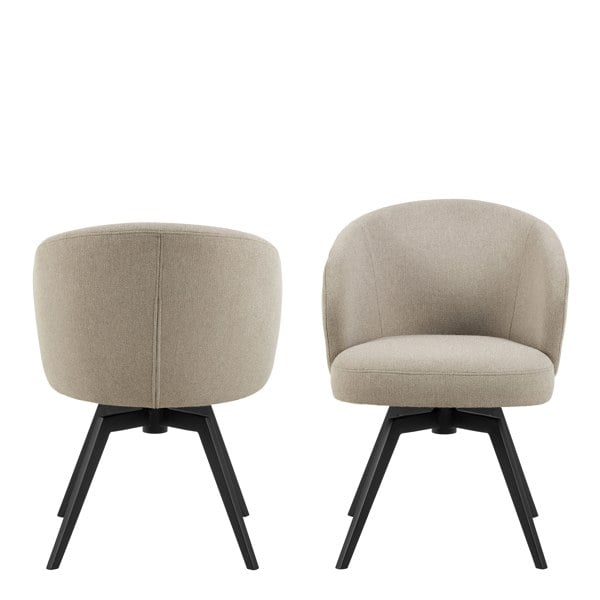 Furniture To Go Darlene Dining Chair with Armrest and Swivel Function in Beige