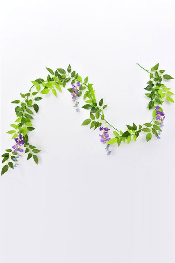 Living and Home 2 Pcs Artificial Wisteria Flowers Garland Decoration