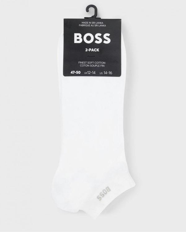 BOSS Orange Two-Pack of Ankle Length Socks in Stretch Fabric NOS - White 100 - CHO - Designer Mens Socks
