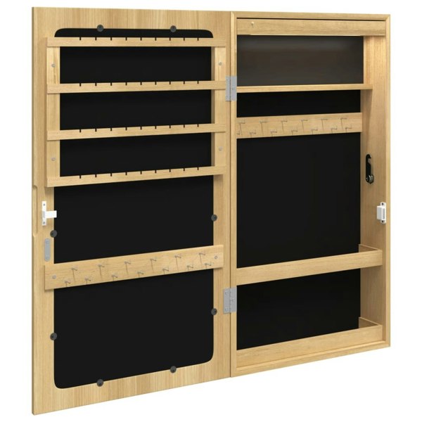 Berkfield Mirror Jewellery Cabinet with LED Lights Wall Mounted