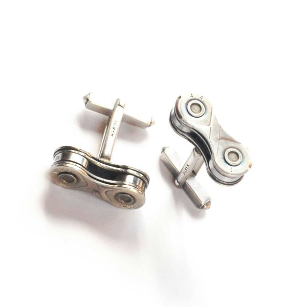 Recycled Bicycle Chain Cufflinks (3 Colours Available) by Paguro Upcycle