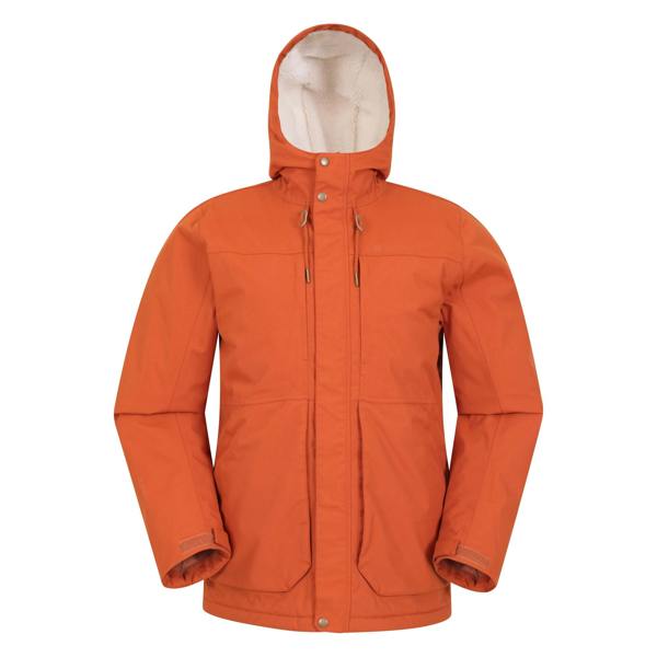 Mountain Warehouse Mens Coastline Borg Waterproof Jacket - Rust - 