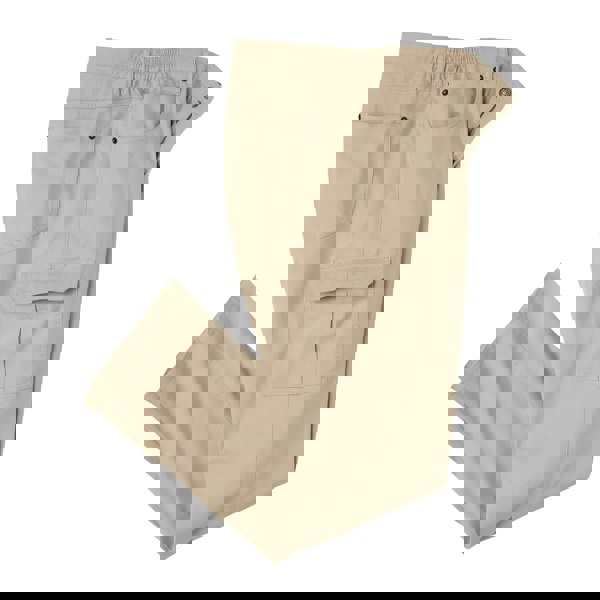 Atlas For Men Mens Part Elasticated Cargo Trousers - Beige