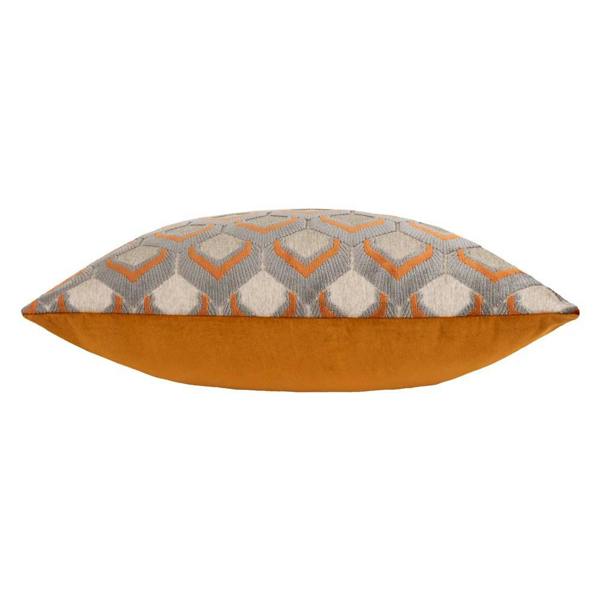 Paoletti Ledbury Jacquard Cushion Cover - Ginger/Grey - 