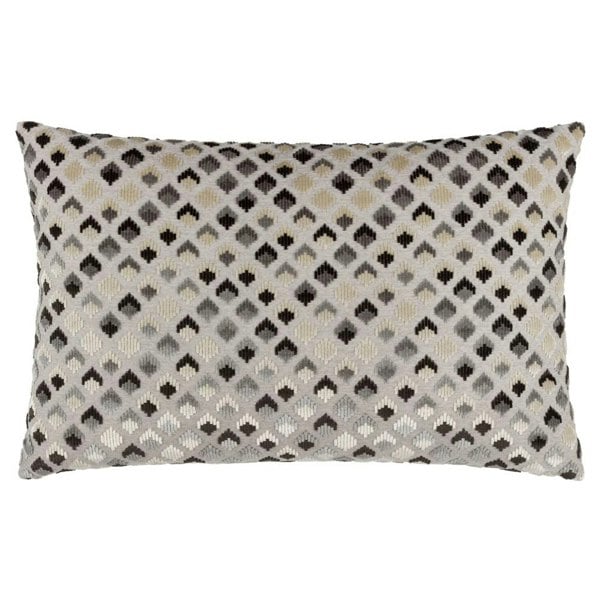 Paoletti Lexington Jacquard Velvet Cushion Cover - Grey/Black