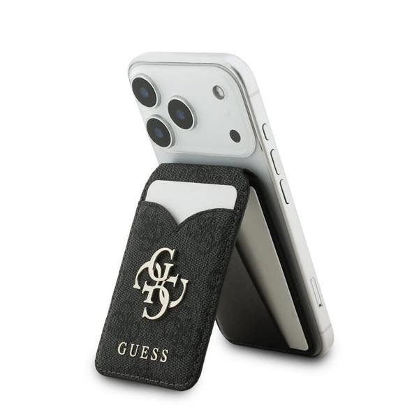 Guess 4G Big Metal Logo Magnetic Card Holder with Stand and Mirror Black - GUWMSMIP4GK