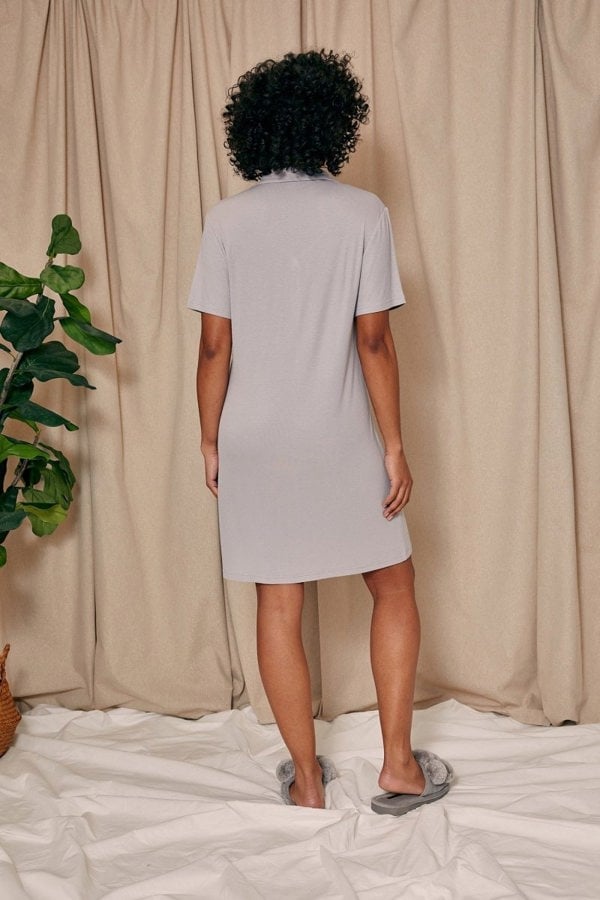 EcoVero Ribbed Nightshirt in GreyNightwear