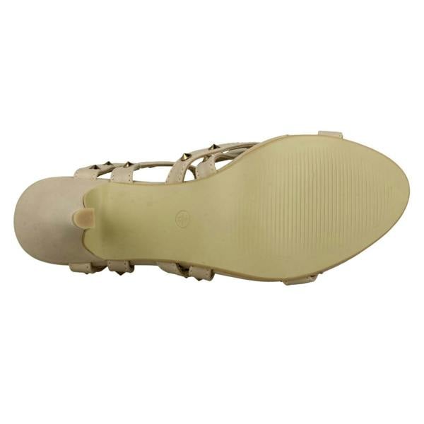 Spot On Ladies Spot On High Heel Studded Strap Sandal