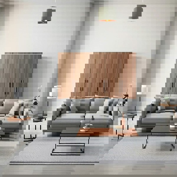 Olive Green Cotton 16" Floor/Pendant Lampshade with Shiny Copper Inner Image 5