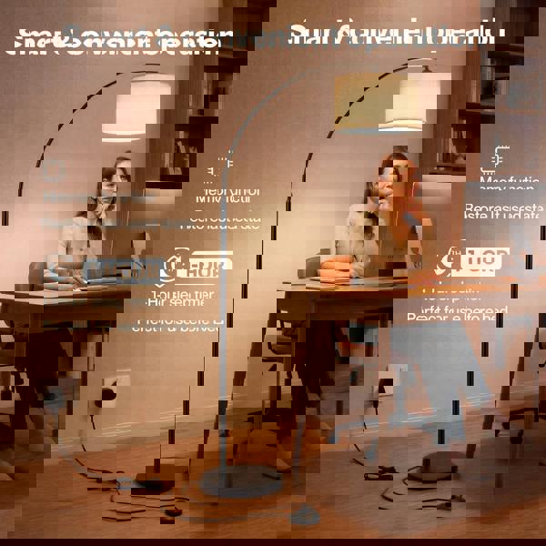 Emitto Arc Floor Lamp 4 Color Temperatures Standing Lamp with Remote Foot Switch