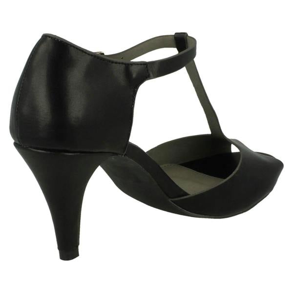 Spot On Ladies Spot On Heeled Peep-Toe Shoes