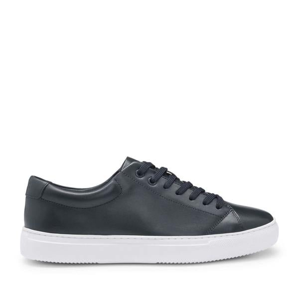 Boss Mens Enlight Leather Tennis Trainers - Dark Blue