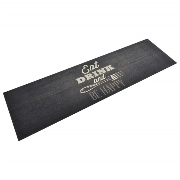 Berkfield Kitchen Rug Washable Kitchen Black 45x150 cm Velvet