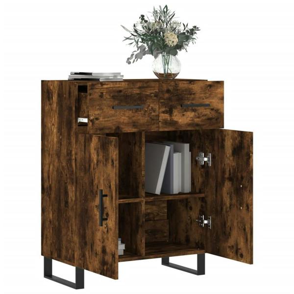 Berkfield Sideboard Smoked Oak 69.5x34x90 cm Engineered Wood