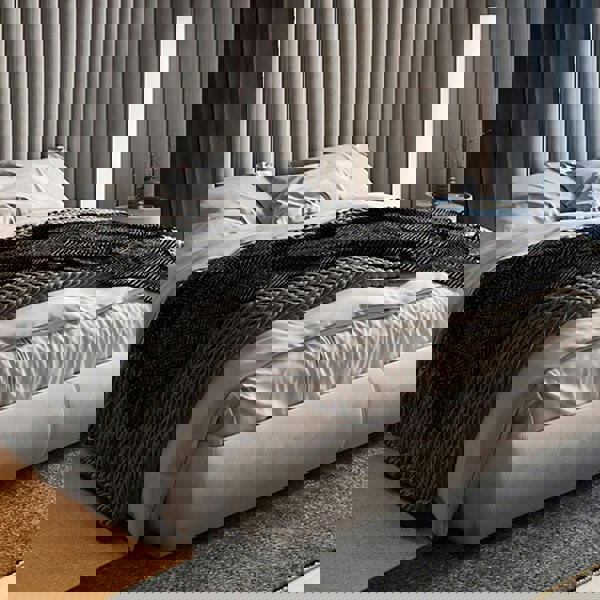 Soren King Size Bed, Super King Size, No Storage, Grey-Rit Concept-Rit Concept