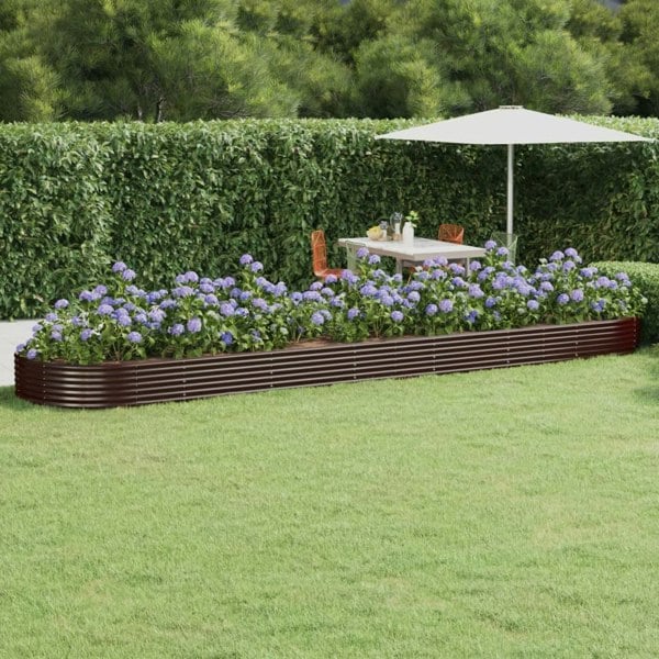 Berkfield Garden Raised Bed Powder-coated Steel 600x140x36 cm Brown