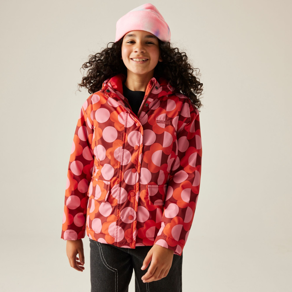 Regatta Girls Orla Kiely Waterproof Jacket - Red
