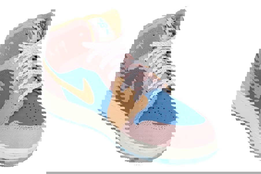 Nike Air Jordan 1 Mid Ss GS Trainers Fn7452  400 - Aegan Storm Hemp Pink Oxford 400 - Photo 3