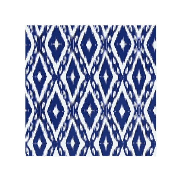 Benjamin Tate Design Tribal Art Ikat Ogee In Traditional Classic Blue Splash Back