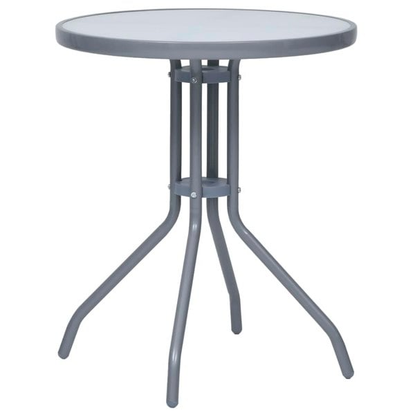 Berkfield Garden Table Light Grey 60 cm Steel and Glass