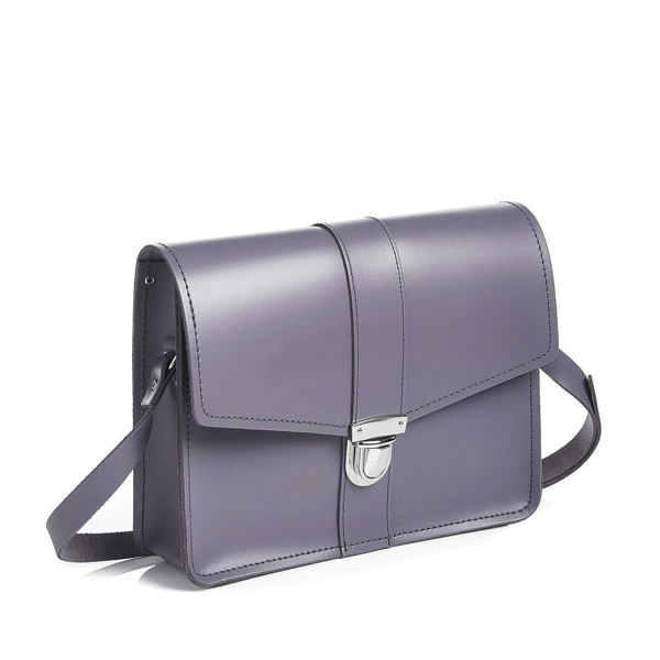 Zatchels Leather Shoulder Bag - Lilac Grey