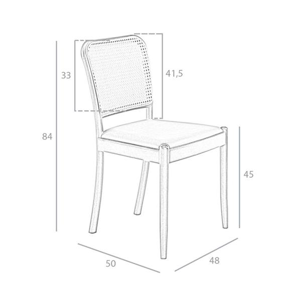 Angel Cerdá Rattan and Black Leatherette Chair 4094