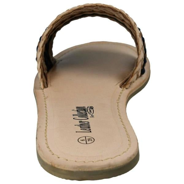 Leather Collection Ladies Leather Collection Casual Open Toe Summer Mule