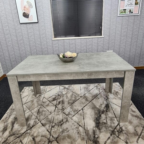Kosy Koala Dining Table and 4 Chairs Stone Grey Effect Wood Table 4 Colourful Plastic Leather Chairs Dining Room
