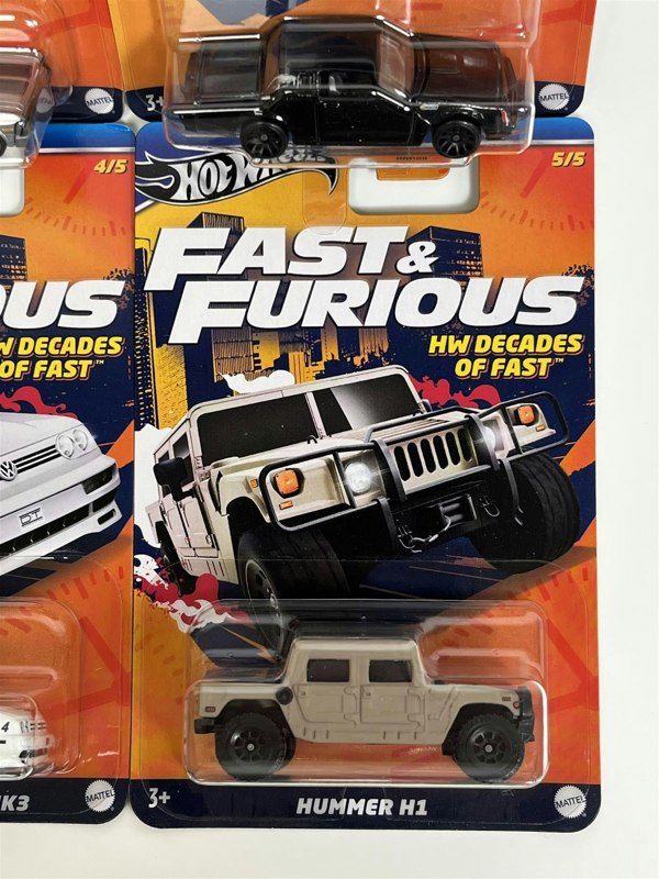 Hot Wheels Fast and Furious HW Decades Of Fast 4 Car Set Hot Wheels 1:64 Scale HNR88 979E