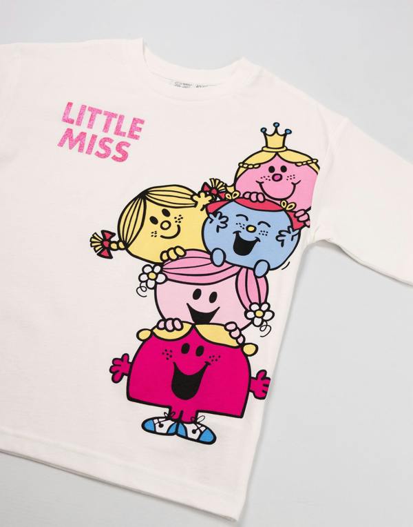 Vanilla Underground Mr. Men & Little Miss Girls Multicoloured Multi Character Multi-Pack of 3 Short-Sleeved T-Shirts