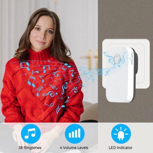 ENER-J Self-Powered Wireless Kinetic Door Bell with Plug in Chime