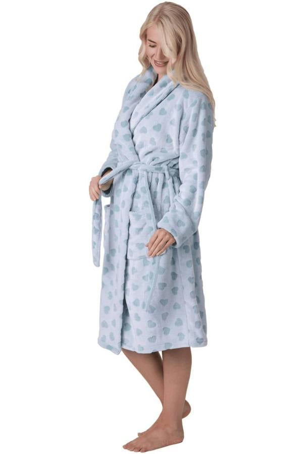 Camille Women's Supersoft Fleece Bathrobe with Shawl Collar & Pockets