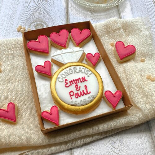 The Cookie Collaboration Hand-iced 'Congrats!' Personalised Engagement Cookie LETTERBOX Gift