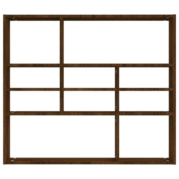 Berkfield Wall Shelf Brown Oak 90x16x78 cm Engineered Wood