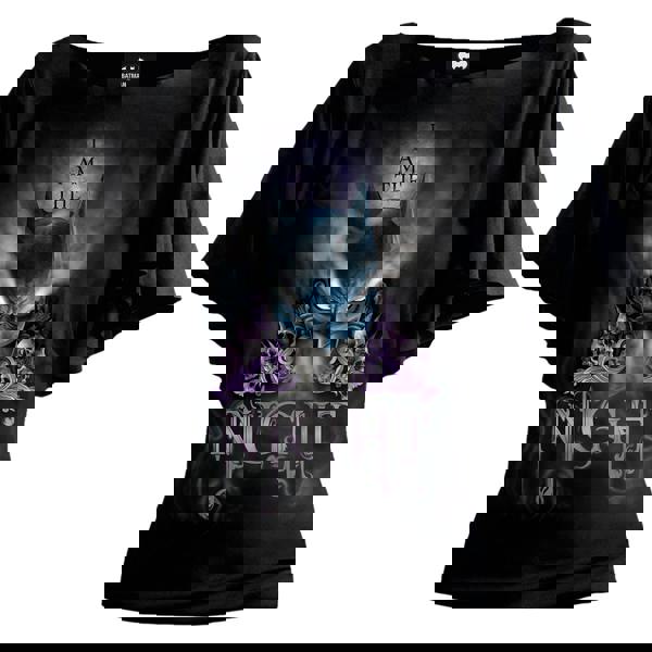 BATMAN - I AM THE NIGHT - Boat Neck Bat Sleeve Top Black